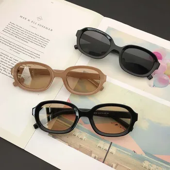  Retro Maro ochelari de Soare pentru Femei Oval Îngust Cadru Protectie UV Stradă Foto Солнцезащитные очки