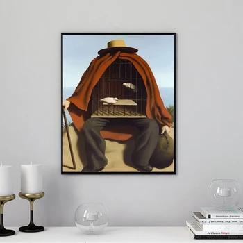 Rezumat Epocă Poster Fata Panza Pictura Rene Magritte Arta Retro Print Perete Fereastra Imaginii Pentru Camera De Zi Decor Acasă