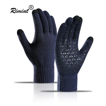Rimiut Tricotate Mănuși Touchscreen pentru Toamna Iarna Cald Anti-alunecare Potrivit pentru Echitatie de Conducere Bărbați Adulți Femei Mănuși de Iarnă