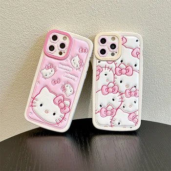 Sanrio Kawaii Hello Kitty Telefonul Caz de Protecție pentru Apple Iphone 15 14 13 11 12 Pro Max Xs Xr 7 8 Plus Moale din Silicon Capac transparent