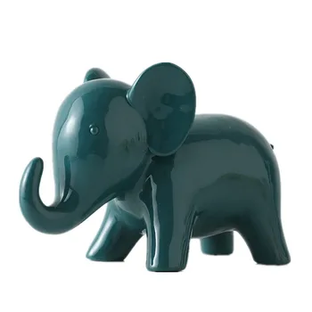 Sculpturi Home Decor Modern Animale Statuie Pentru Decor Masa Living Birou Ornamente Ceramice Albastru Drăguț Elefant Girafa