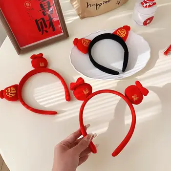 Stil Chinezesc Anul Nou Bentiță Roșie Hairband Păr Cerc De Anul Nou Frizură Anul Nou Mascota De Anul Nou Pălării Norocos Sac Hairband