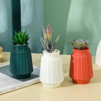 Stil Nordic Imitație Ceramice Uscat Vaza din Plastic Vaza Decor Camera de zi Aranjament floral TV Cabinet Acasă Creative Masa