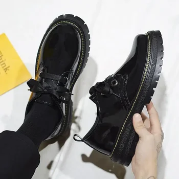 Toamna Pantofi pentru Bărbați Respirabil 2023 Noua Moda Pantofi Barbati Bord Negru Pantofi Britanic Barbati Casual din Piele Pantofi